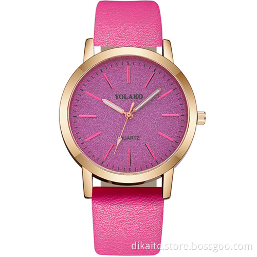 YOLAKO Hot Sale Brand Women's Watches Fashion Leather Strap Retro Quartz Watch for Ladies Charm Casual Funny Wristwatch Female